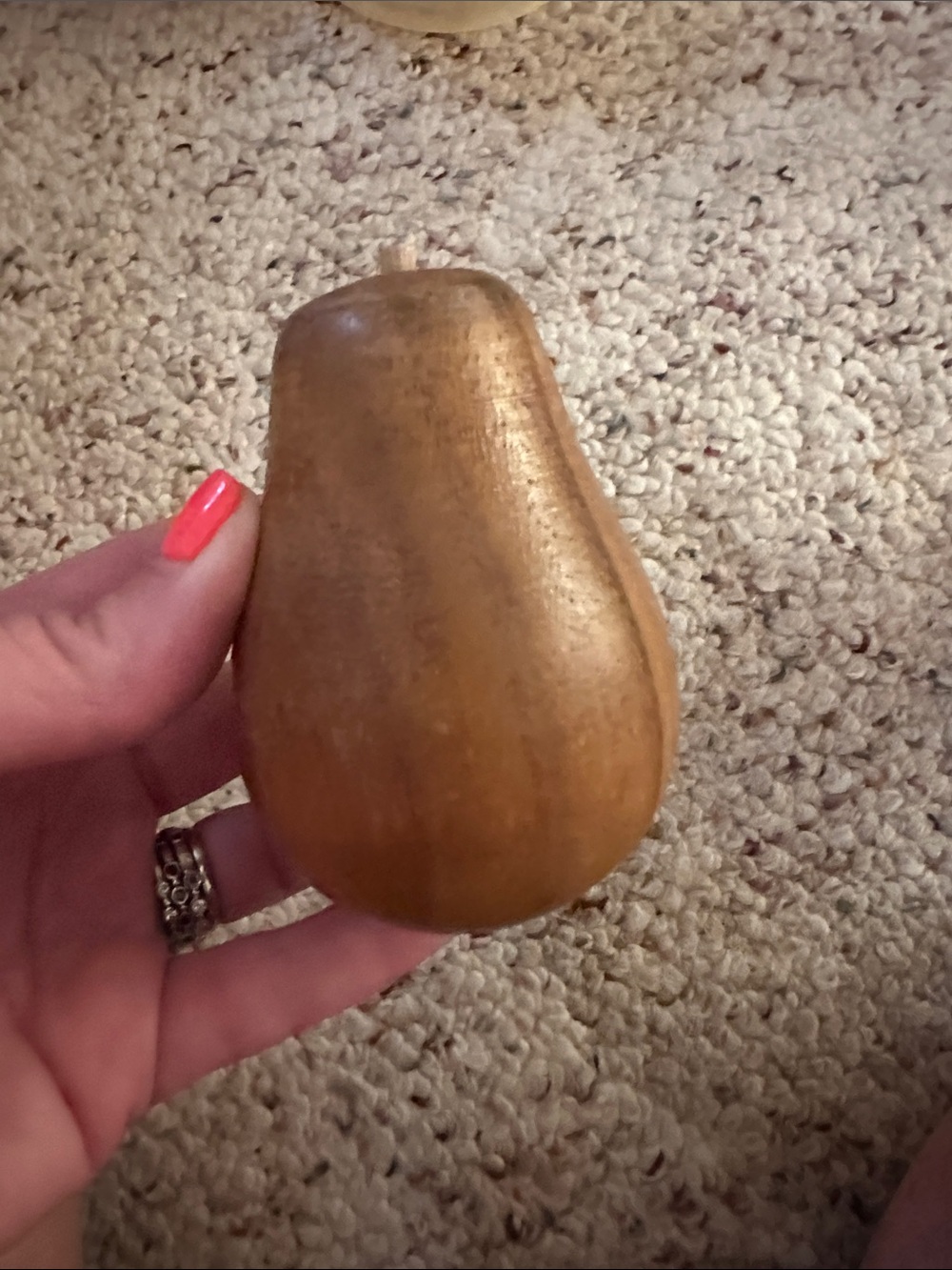 Hand carved wooden pear
